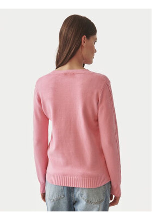 Tatuum Sweter Wira T2416.092B Różowy Regular Fit. Kolor: różowy. Materiał: wiskoza