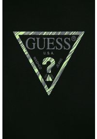 Guess Jeans - T-shirt dziecięcy 116-175 cm. Okazja: na co dzień. Kolor: czarny. Materiał: jeans. Długość rękawa: krótki rękaw. Długość: krótkie. Wzór: nadruk. Styl: casual #2