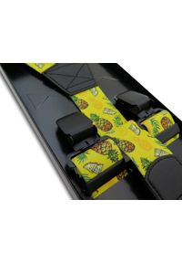 Modini - Żółte szelki męskie w ananasy SZ158. Kolor: żółty. Materiał: skóra, guma #1