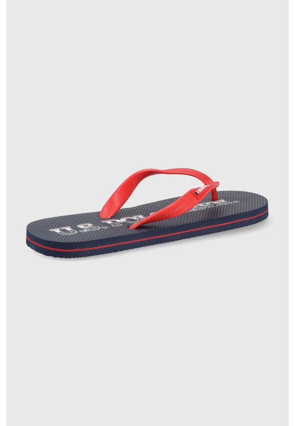 U.S. Polo Assn. japonki męskie kolor granatowy. Kolor: niebieski. Materiał: materiał. Obcas: na obcasie. Wysokość obcasa: niski