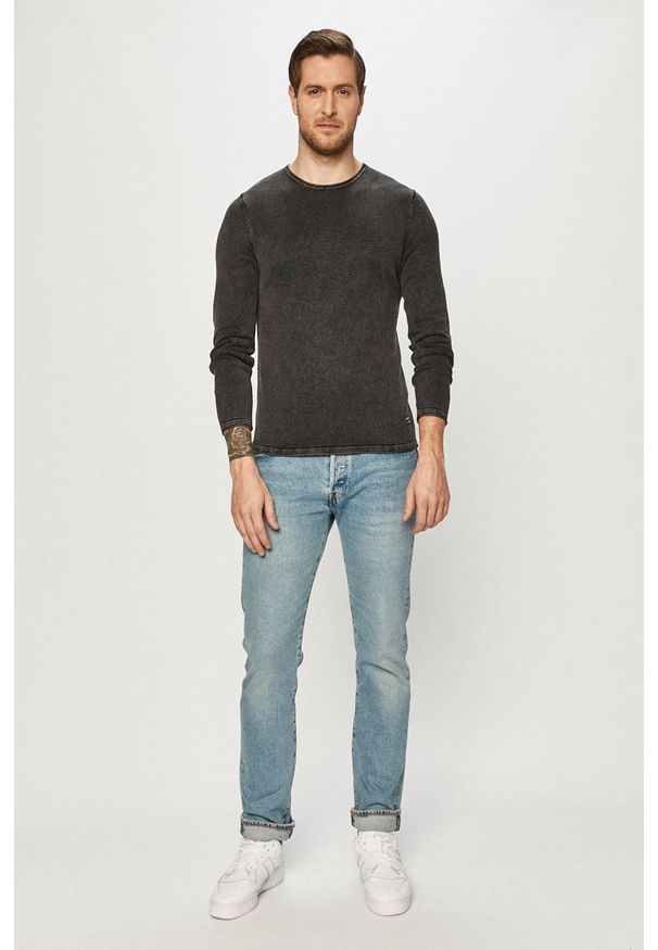 Jack & Jones - Sweter 12174001. Okazja: na co dzień. Kolor: szary. Materiał: dzianina. Styl: casual