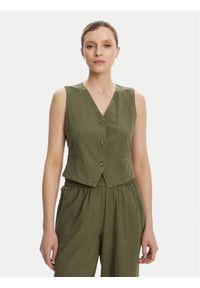 Vero Moda Kamizelka Caia 10333795 Zielony Regular Fit. Kolor: zielony. Materiał: bawełna