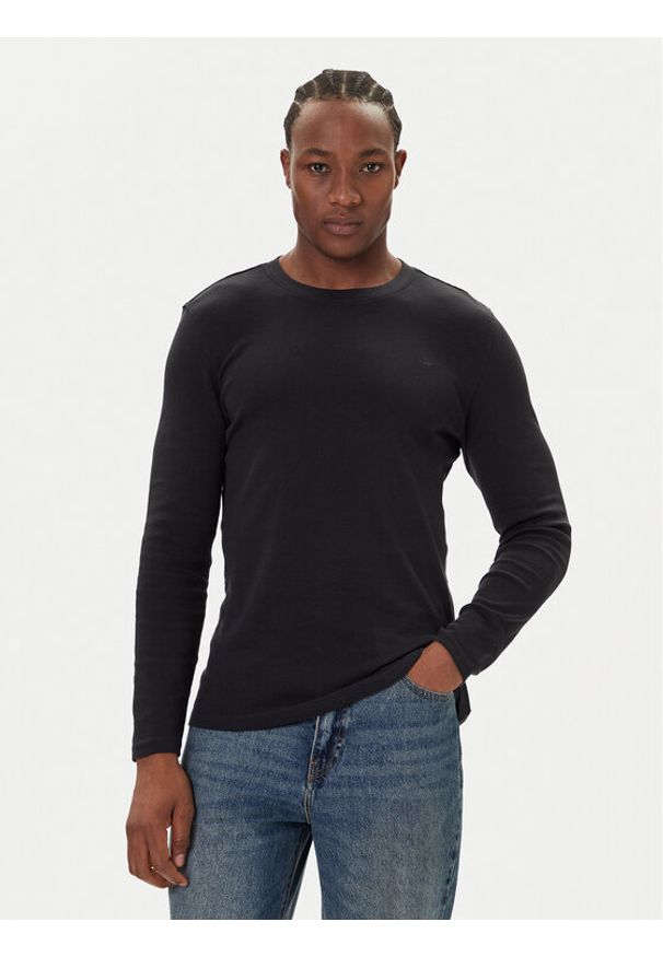 Mustang Longsleeve Arlington 1016875 Czarny Slim Fit. Kolor: czarny. Materiał: bawełna. Długość rękawa: długi rękaw