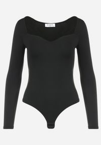 Renee - Czarne Body z Kwadratowym Dekoltem Macotte. Typ kołnierza: dekolt kwadratowy. Kolor: czarny. Materiał: jeans, skóra, materiał, wiskoza. Długość rękawa: długi rękaw. Długość: długie. Styl: elegancki #2