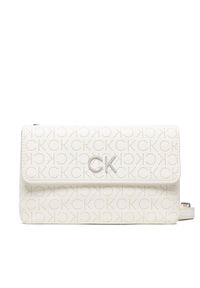 Calvin Klein Torebka Re-Lock Dbl Crossbody Bag Perf K60K609399 Biały. Kolor: biały. Materiał: skórzane