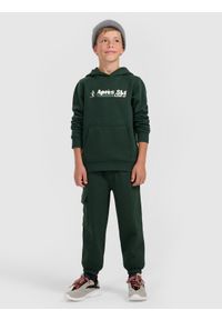 4f - 4F Spodnie dresowe joggery chłopięce - zielone 128 (7-8 lat). Okazja: na co dzień. Kolor: zielony. Materiał: dresówka. Sezon: lato. Styl: casual, klasyczny #1