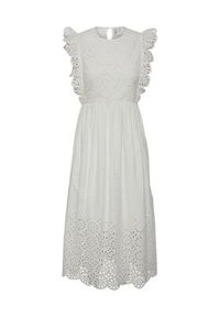 YAS Sukienka codzienna 26030193 Biały Regular Fit. Okazja: na co dzień. Kolor: biały. Materiał: bawełna. Typ sukienki: proste. Styl: casual