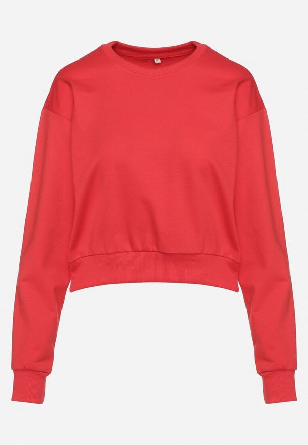 Born2be - Czerwona Bluza z Dodatkiem Bawełny Wykończona Ściągaczami Evilaya. Okazja: na co dzień. Kolor: czerwony. Materiał: bawełna. Długość rękawa: długi rękaw. Długość: długie. Styl: casual, sportowy