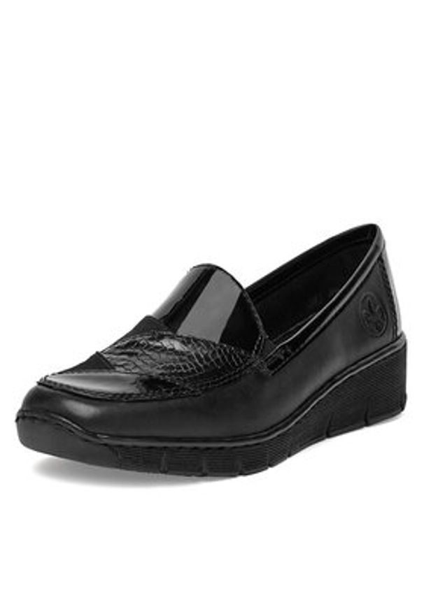 Rieker Półbuty 53785-00 Czarny. Kolor: czarny. Materiał: skóra