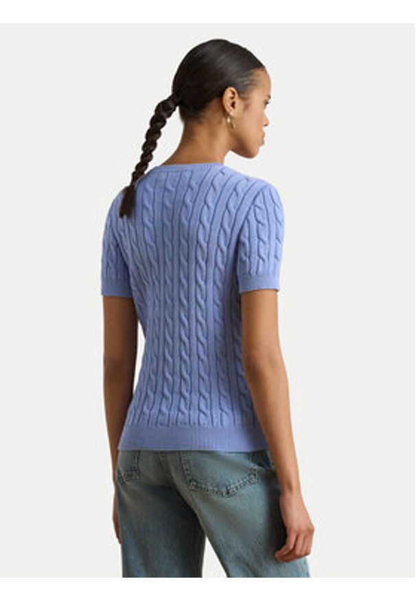 Lauren Ralph Lauren - LAUREN RALPH LAUREN Sweter 200P07025003 Błękitny Relaxed Fit. Kolor: niebieski. Materiał: bawełna