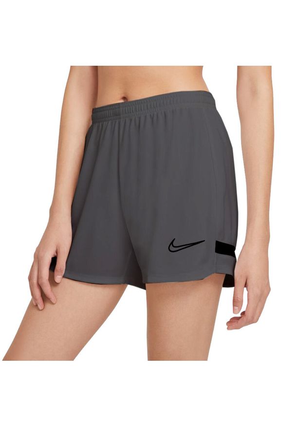 Spodenki piłkarskie damskie Nike Academy Dri-Fit szybkoschnące treningowe. Kolor: szary. Technologia: Dri-Fit (Nike). Sport: piłka nożna