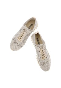 Beżowe Półbuty Artiker Modne Obuwie Damskie. Zapięcie: sznurówki. Kolor: beżowy. Materiał: koronka, materiał #4
