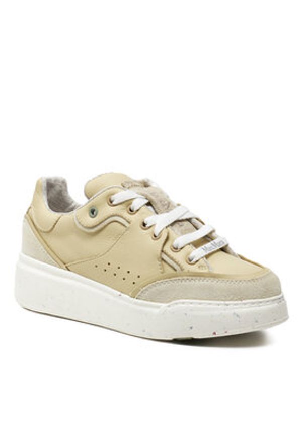 Max Mara Sneakersy Activegreen 2414761111 Beżowy. Kolor: beżowy. Materiał: skóra