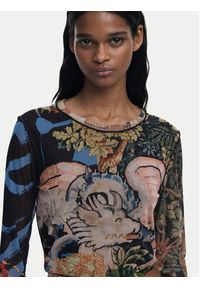 Desigual Bluzka Dragon Lacroix 25WWTK39 Kolorowy Slim Fit. Materiał: syntetyk. Wzór: kolorowy #6