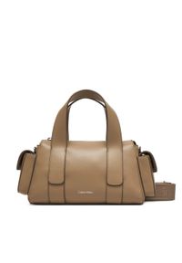 Calvin Klein Torebka Webbing Strap Pocket Bag LV04F3291G Beżowy. Kolor: beżowy. Materiał: skórzane #1