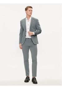 Jack & Jones - Jack&Jones Garnitur Franco 12181339 Zielony Super Slim Fit. Kolor: zielony. Materiał: syntetyk