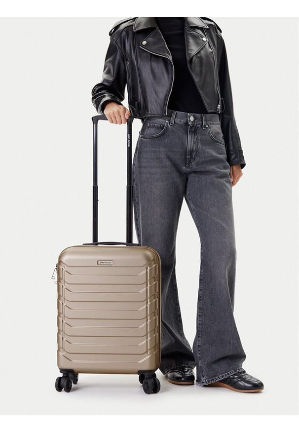 Gino Rossi - GINO ROSSI Walizka kabinowa GIN-S-002-05-GOLD Złoty. Kolor: złoty. Materiał: materiał