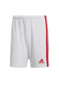 Adidas - Spodenki piłkarskie męskie adidas Squadra 21 Short. Kolor: wielokolorowy, czerwony, biały. Materiał: poliester. Sport: piłka nożna