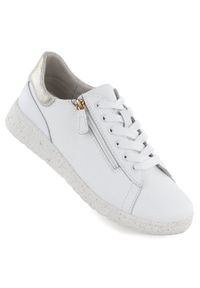 Skórzane półbuty sneakersy damskie białe eVento 138. Kolor: biały. Materiał: skóra #1