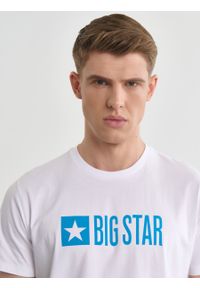 Big-Star - Koszulka męska bawełniana z logo BIG STAR biała Flynn 101. Okazja: na co dzień. Kolor: biały. Materiał: bawełna. Wzór: nadruk. Styl: klasyczny, casual, elegancki #3