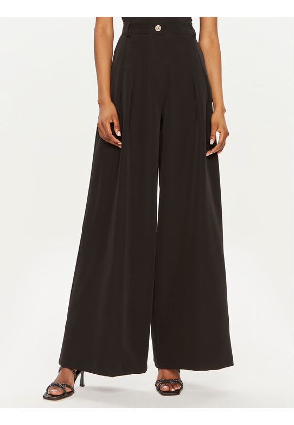 Maryley Spodnie materiałowe 24EB579/43NE Czarny Regular Fit. Kolor: czarny. Materiał: syntetyk