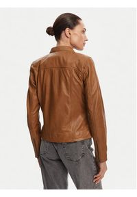 Serge Pariente Kurtka skórzana 77040 Brązowy Regular Fit. Kolor: brązowy. Materiał: skóra