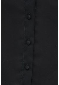 Answear Lab koszula damska kolor czarny regular z kołnierzykiem klasycznym. Okazja: na co dzień. Typ kołnierza: kołnierzyk klasyczny. Kolor: czarny. Materiał: tkanina. Długość rękawa: długi rękaw. Długość: długie. Styl: wakacyjny, klasyczny #5