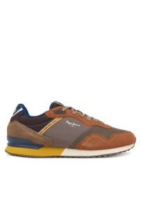 Pepe Jeans Sneakersy London Brick PMS400011 Brązowy. Kolor: brązowy. Materiał: zamsz, skóra