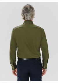 Pako Lorente - PAKO LORENTE – Zielona bawełniana koszula męska. Kolor: beżowy, zielony. Materiał: bawełna. Długość rękawa: długi rękaw. Długość: długie. Wzór: gładki #2