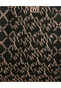 Wolford - WOLFORD - Krótki top z monogramem. Kolor: czarny. Materiał: materiał. Długość: krótkie. Wzór: aplikacja, nadruk