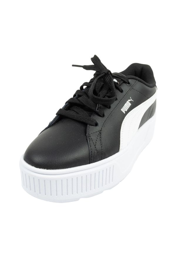 Puma - Damskie Skórzane Buty Sportowe Karmen. Kolor: czarny. Materiał: skóra. Styl: sportowy