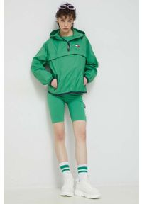 Tommy Jeans kurtka damska kolor zielony przejściowa oversize. Typ kołnierza: kaptur. Kolor: zielony. Materiał: poliamid. Długość: krótkie #5