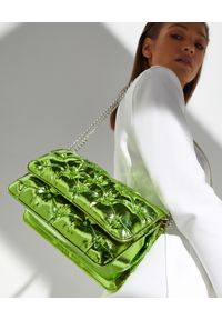 BENEDETTA BRUZZICHES - Metaliczna zielona torebka Carmen Big. Kolor: zielony