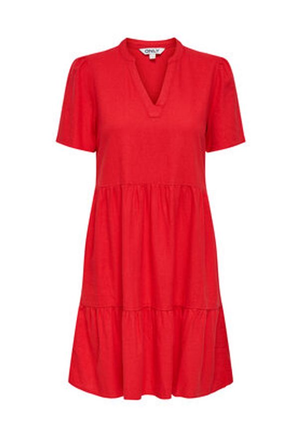only - ONLY Sukienka letnia Tiri-Caro 15310970 Czerwony Regular Fit. Kolor: czerwony. Materiał: wiskoza. Sezon: lato
