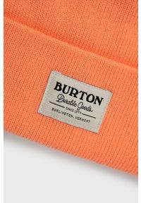 Burton Czapka kolor pomarańczowy. Kolor: pomarańczowy. Materiał: dzianina