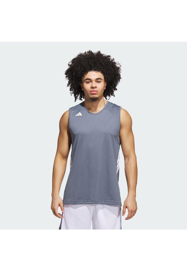 Adidas - Koszulka 3G Speed Reversible Basketball AEROREADY. Kolor: szary, biały, wielokolorowy. Sport: koszykówka