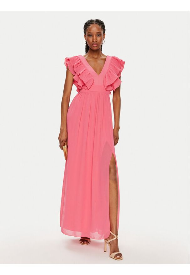 Rinascimento Sukienka koktajlowa CFC0119287003 Różowy Regular Fit. Kolor: różowy. Materiał: syntetyk. Styl: wizytowy