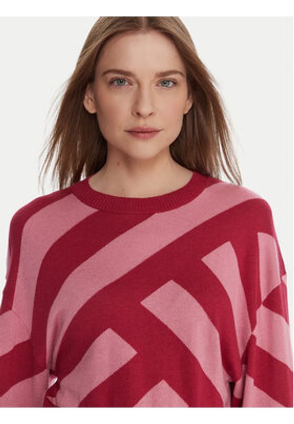 United Colors of Benetton - United Colors Of Benetton Sweter 1081E10EJ Różowy Regular Fit. Kolor: różowy. Materiał: wiskoza