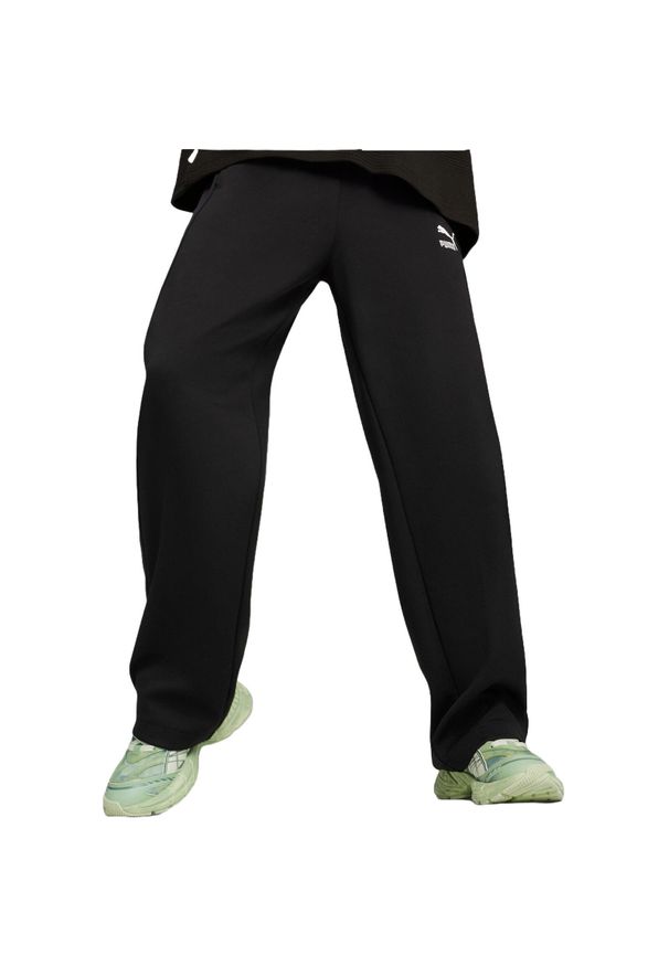 Spodnie Puma T7 High Waist Pant, Kobiety. Stan: podwyższony. Kolor: czarny. Materiał: poliester, materiał