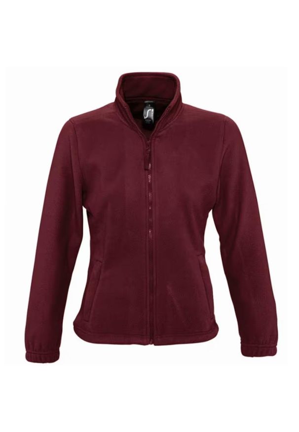 SOL'S - Damska Bluza Polarowa North Fleece Jacket. Kolor: czerwony, wielokolorowy, brązowy. Materiał: polar. Sezon: zima
