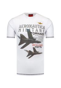 Aeronautica Militare - T-shirt AERONAUTICA MILITARE. Okazja: na co dzień. Materiał: bawełna, elastan. Długość rękawa: krótki rękaw. Długość: krótkie. Wzór: nadruk. Styl: klasyczny, casual