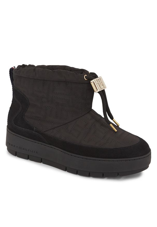 TOMMY HILFIGER - Śniegowce Tommy Hilfiger Tommy Monogram Snowboot FW0FW07637 Black BDS. Kolor: czarny