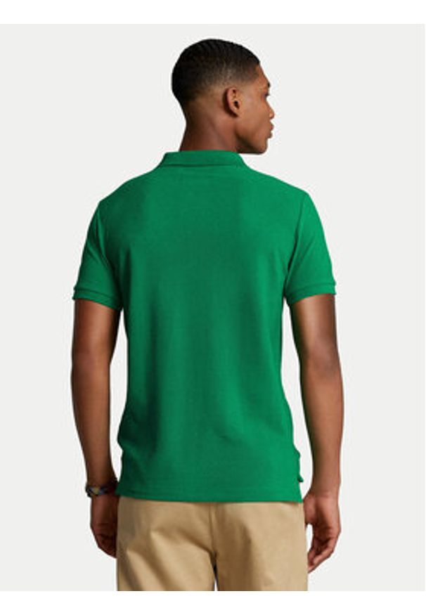 Polo Ralph Lauren Polo 710782592017 Zielony Custom Slim Fit. Typ kołnierza: polo. Kolor: zielony. Materiał: bawełna