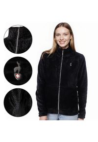 Aulp - Bluza polarowa damska AULP BECCO Rozpinana z kołnierzem. Kolor: czarny. Materiał: polar