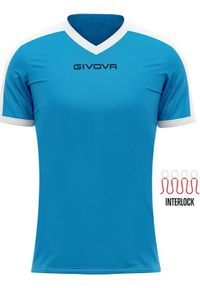Koszulka piłkarska dla dorosłych Givova Revolution Interlock. Kolor: biały, wielokolorowy, niebieski. Sport: piłka nożna