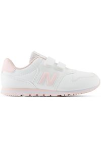 Buty dziecięce New Balance PV500CWP – białe. Zapięcie: rzepy. Kolor: biały. Materiał: syntetyk, materiał. Szerokość cholewki: normalna. Sport: turystyka piesza #1