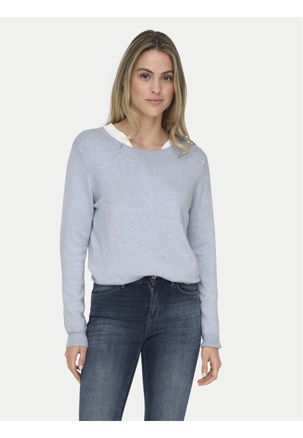 only - ONLY Sweter Venice 15333989 Błękitny Regular Fit. Kolor: niebieski. Materiał: wiskoza