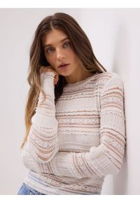 Reserved - Koronkowy longsleeve - złamana biel. Materiał: koronka. Długość rękawa: długi rękaw #1