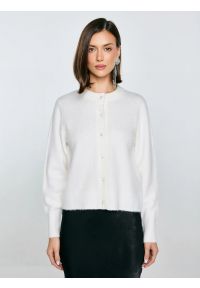 Big-Star - Kardigan damski z dodatkiem wełny biały Lena 100. Kolor: biały. Materiał: wełna #1