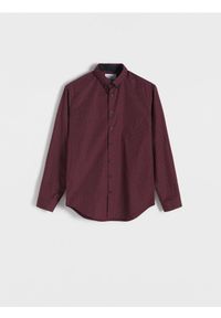 Reserved - Wzorzysta koszula slim fit - kasztanowy. Kolor: brązowy. Materiał: tkanina, bawełna #1